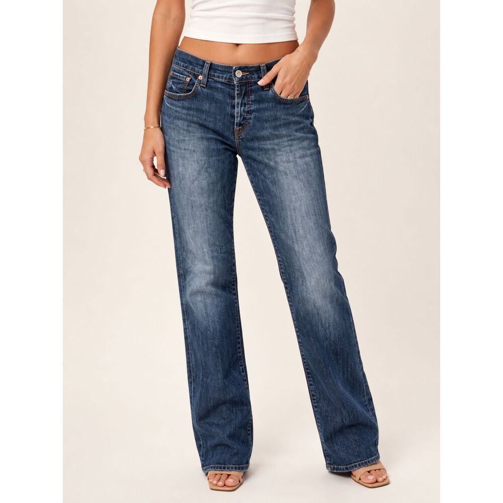 Lucky Brand Easy Rider Jeans Button Fly Womens 29 Bootcut Low Rise Y2K Stretch